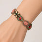 Baroque Cameo Portrait Heart Bracelet Gold Tone Copper - Gold Green
