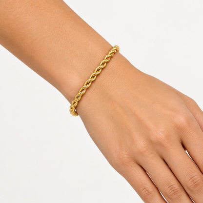 3mm Rope Chain Bracelet Gold 18cm