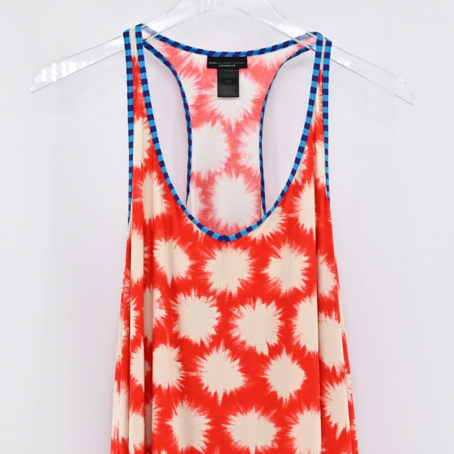 MARC By MARC JACOBS Womens Sparks Swim Dress Sz L Red Racerback V Neck Cover Up