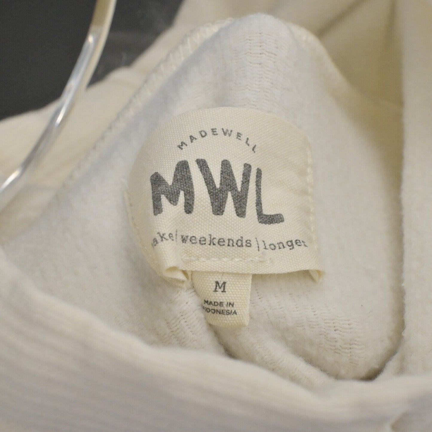MADEWELL Sweatshirt Womens Size Medium Mock Neck Long Sleeve Ivory Cozy Casual