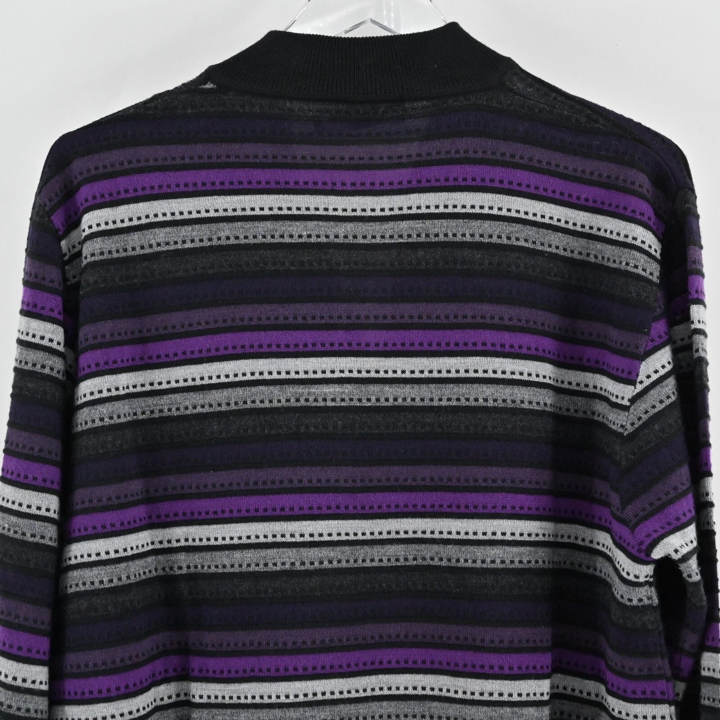 MAREMMA Wool Sweater Mens Size XL Purple Stripe Blend Knit Quarter Zip Italy