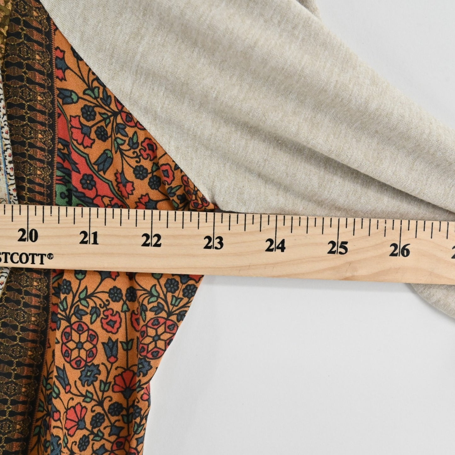 Desigual Womens Tie Front Patchwork Top Size XL Bohemian Artistic Long Sleeve