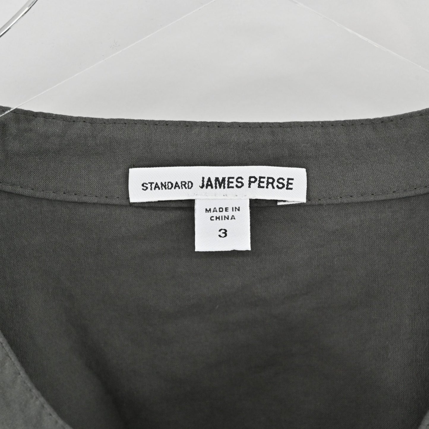 James Perse Gray Shirt Dress Size L Long Sleeve Mandarin Collar Button Lagenlook