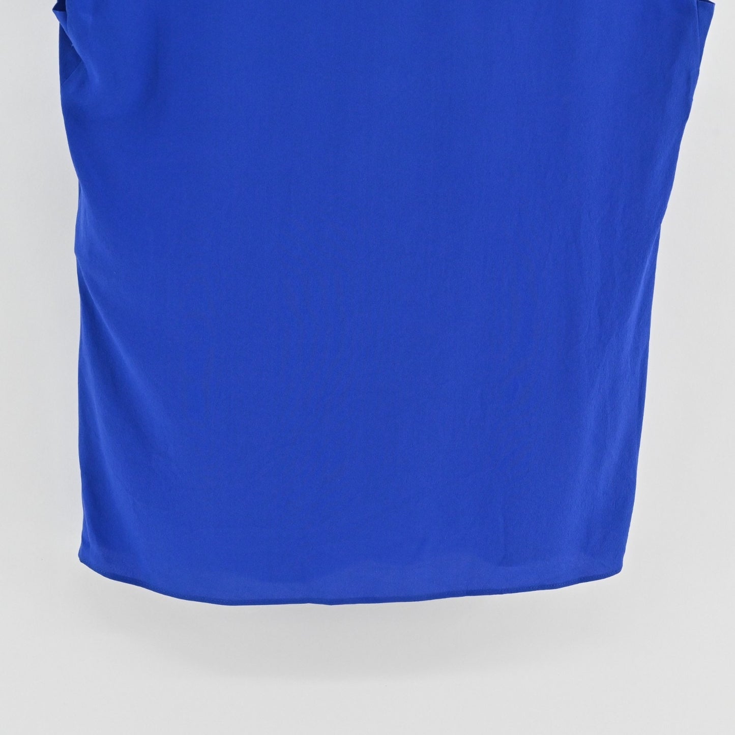 Escada Womens Silk Royal Blue Top Size 32 Sleeveless Pleated VNeck Blouse Siren