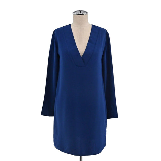 AMANDA UPRICHARD Dress Womens Sz XS Royal Blue Deep Vneck Long Sleeve Shift USA