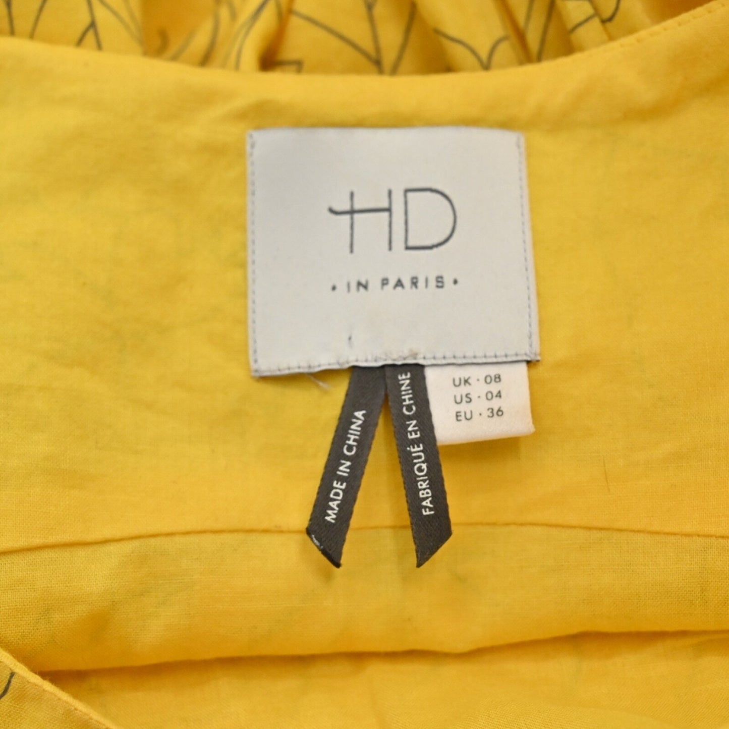 Anthropologie Womens Yellow Floral Dress Sz 4 HD IN PARIS Sun Soaked Tank Cotton