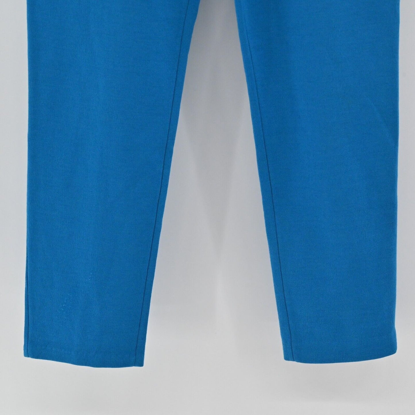 ST JOHN Pants Womens Size 6 Classic Knit Blue Wool Slit Back Straight Trousers