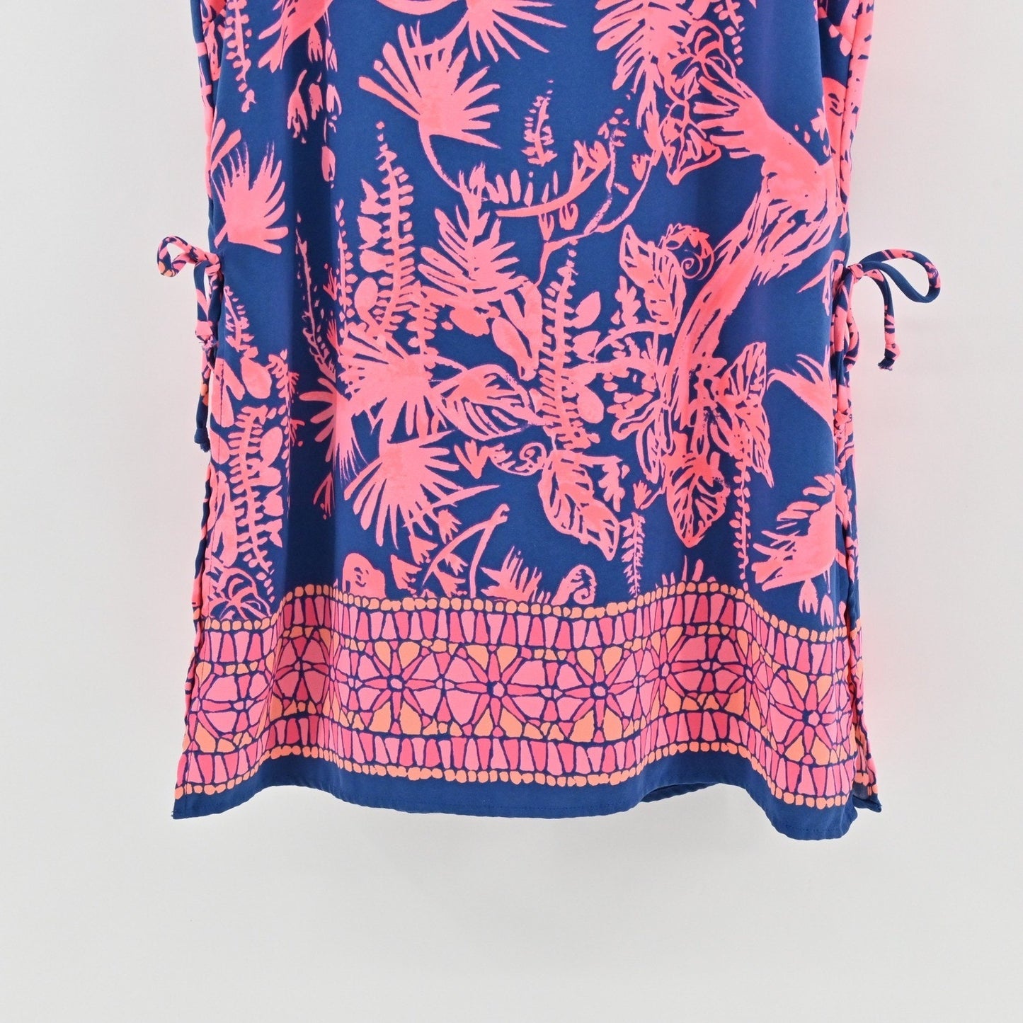 Lilly Pulitzer Donna Romper Sz 10 Indigo Night Caw Blue Pink Sleeveless Playsuit