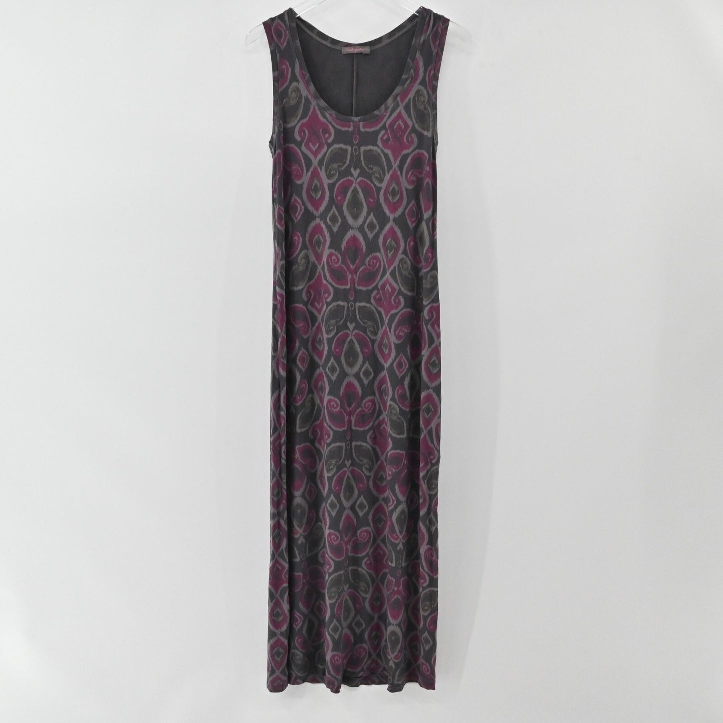 FRESH PRODUCE Ikat Maxi Dress Size S Bohemian Artistic Gray Pink Tank Beach USA