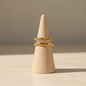 Stainless Steel Layered Beaded Wrap Adjustable Open Ring Gold Plated