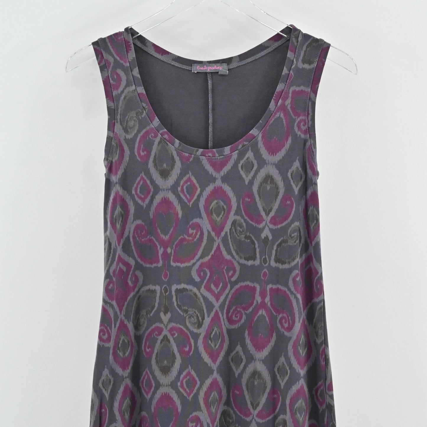 Fresh Produce Maxi Dress Size XS Sleeveless Bohemian Artistic Gray Pink Tank USA