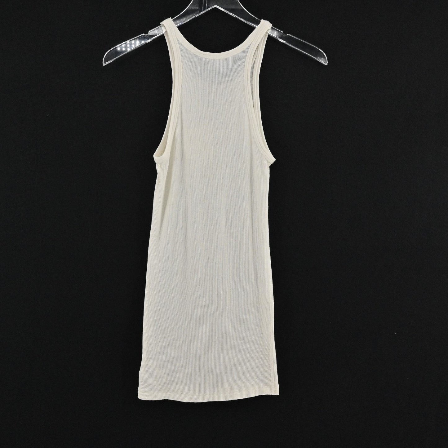 Theory Womens Ribbed Racerback Tank Top Size S Ivory Cotton Minimalist Neutral