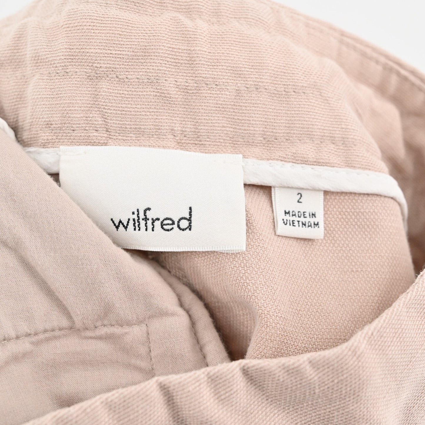 ARITZIA Pants Womens Sz 2 Wilfred Blush Pink Allant Linen Blend Crop Drawstring