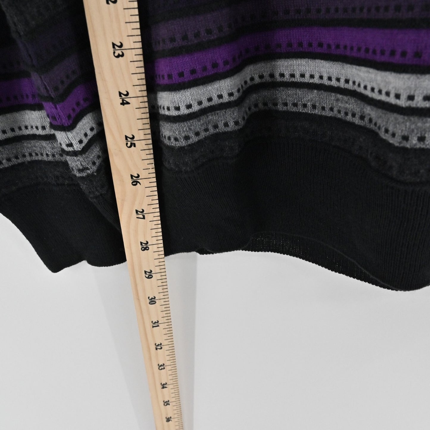 MAREMMA Wool Sweater Mens Size XL Purple Stripe Blend Knit Quarter Zip Italy