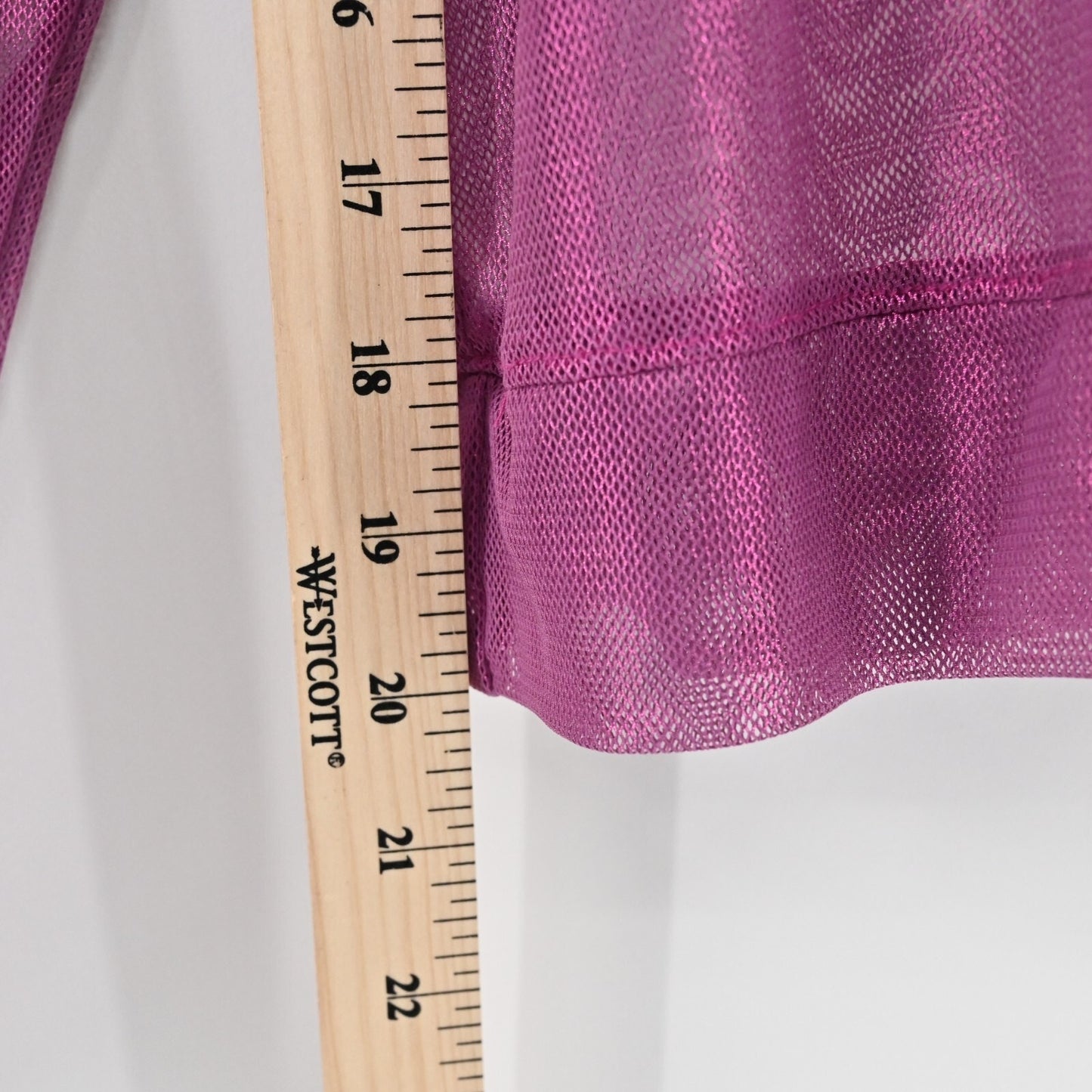 LUCKY IN LOVE Womens Goddess Mesh Top Size XS Passion Pink Sheer Layering Shirt
