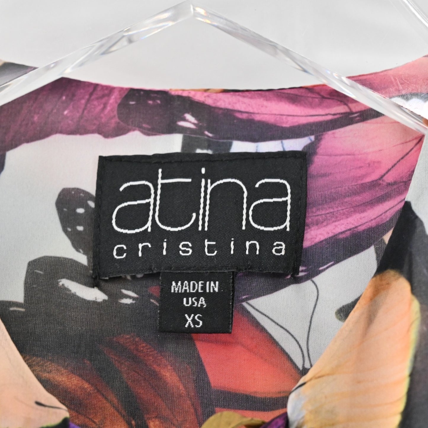 Vtg Y2k Atina Cristina Colorful Butterfly Mini Dress Sz XS Sleeveless Ruffle Hem