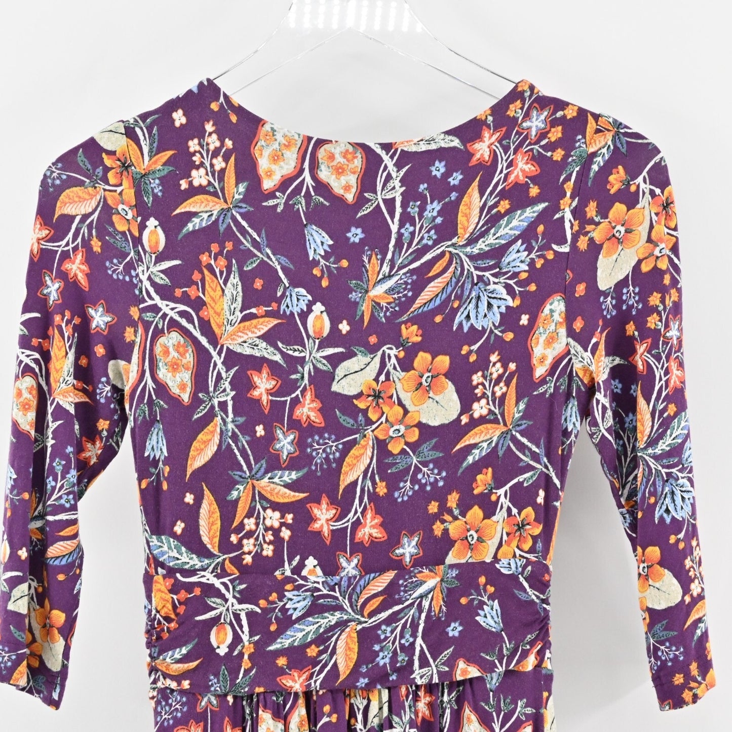 ANTHROPOLOGIE Dress Size XS Maeve Empire Waist Beloved Purple Floral Print