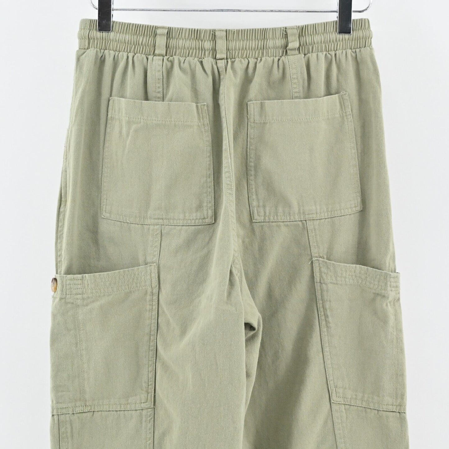 7 FOR ALL MANKIND Pants Womens Sz M Olive Green Pull On Utility Cargo High Rise