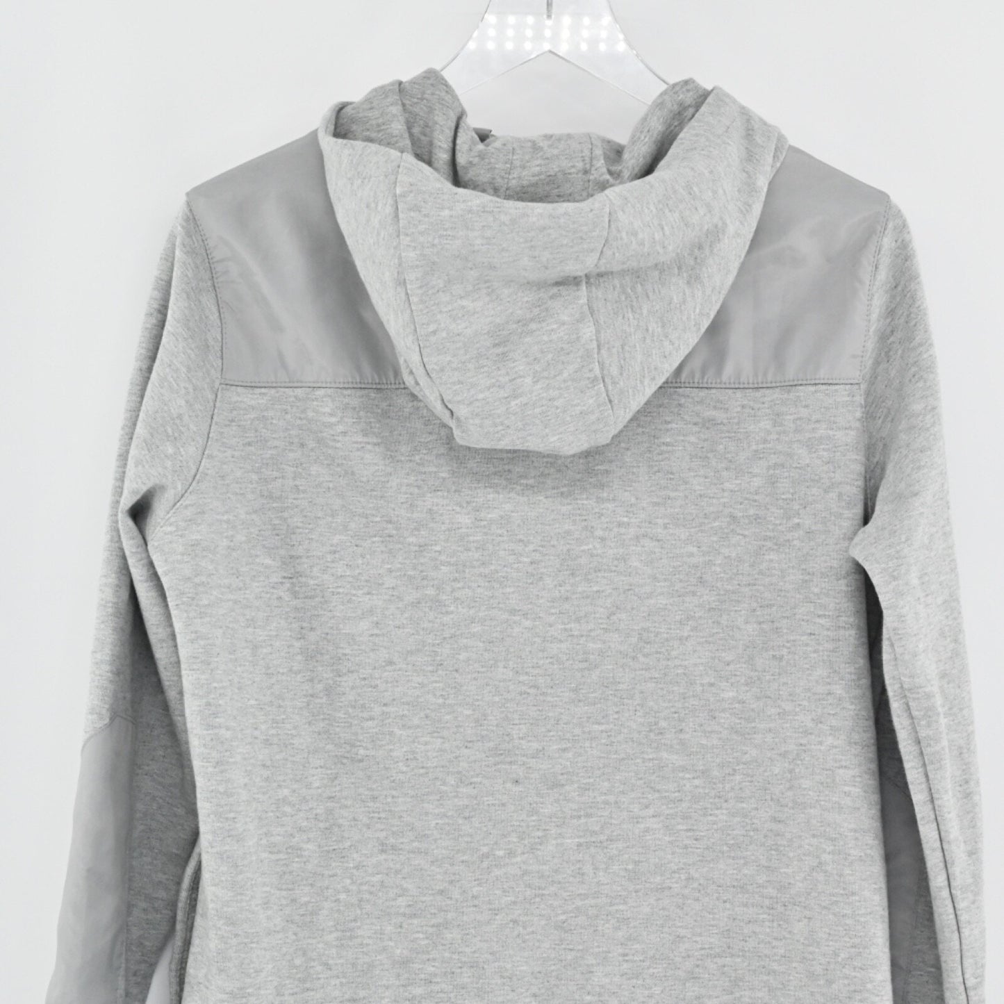 NIKE Womens Advance 15 FZ Hoodie Sz L Activewear Gray Asymmetric Full Zip Jacket