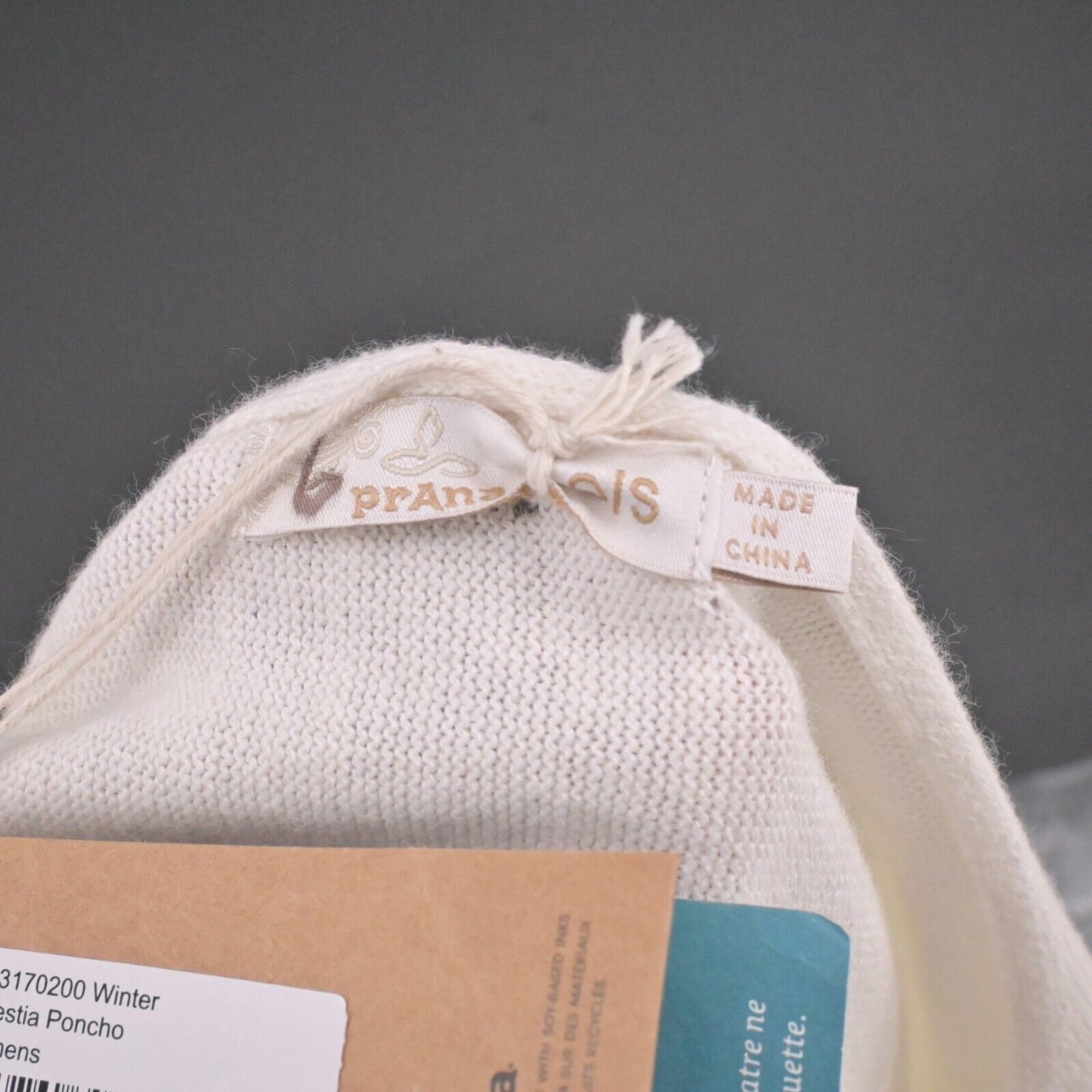 PRANA Sweater Womens Sz OS Celestia Poncho Cashmere Blend Knit Ivory Yellow NEW