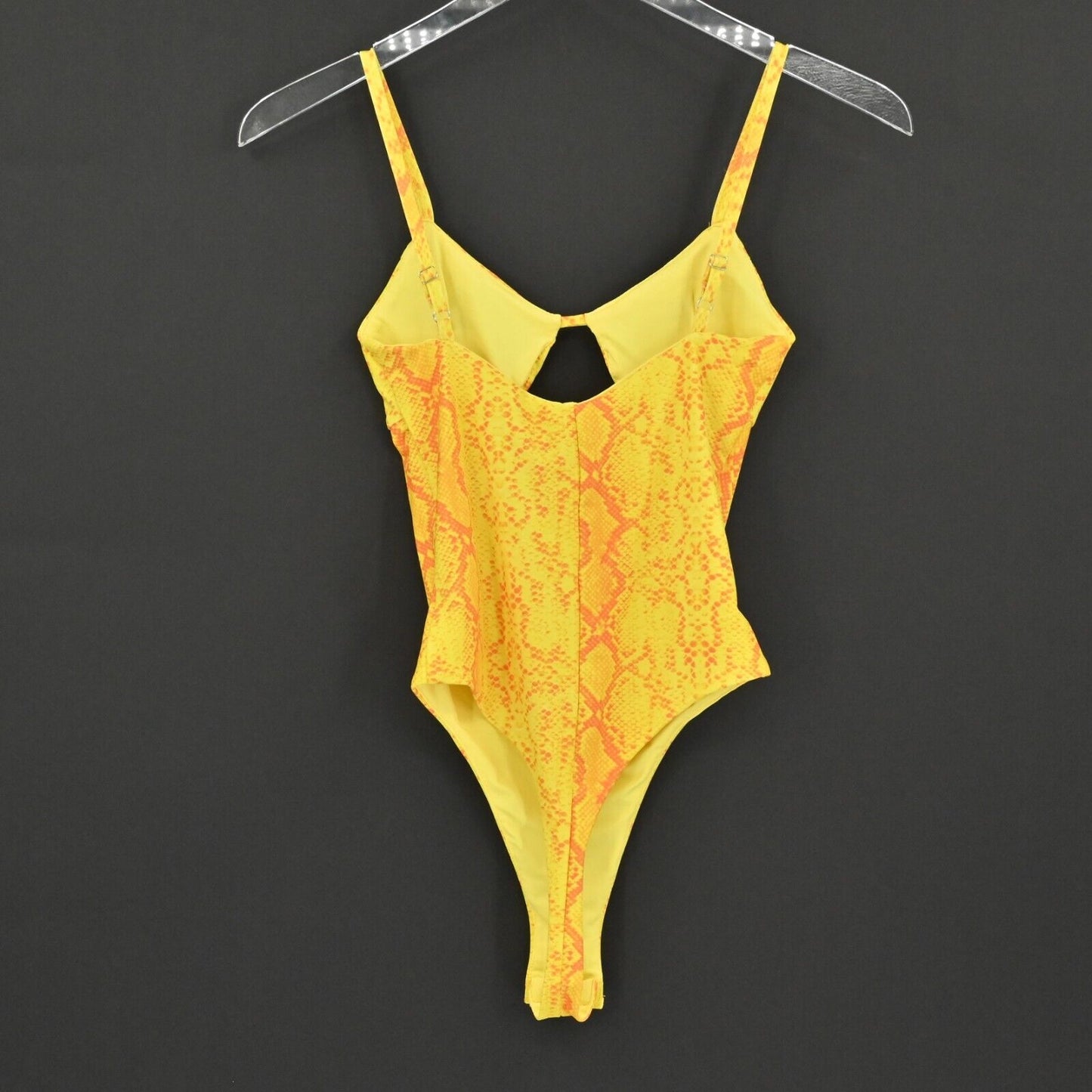 TIGER MIST Bodysuit Womens Sz XS Tavi Yellow Snake Stretch Spaghetti Straps NEW