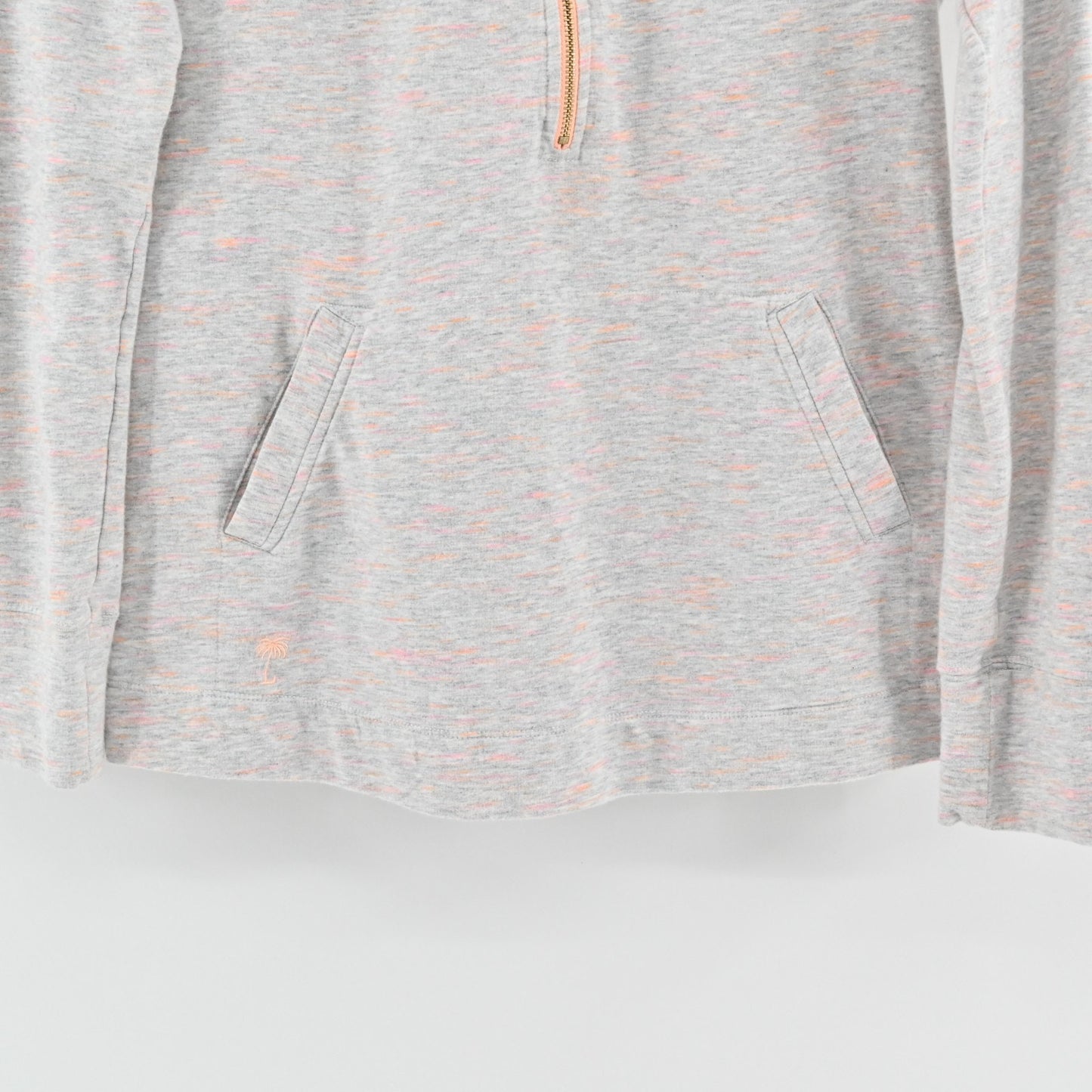 Lilly Pulitzer Womens Skipper Pullover Sz S Sunny State of Mind Gray Sweatshirt