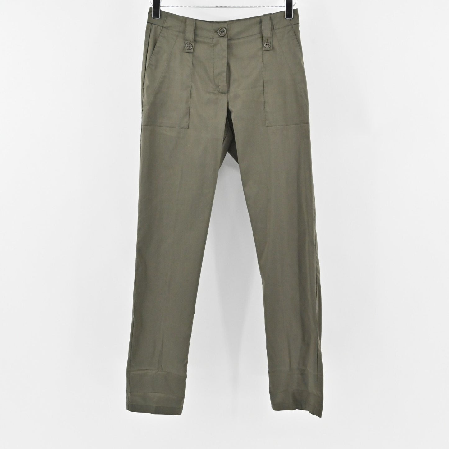 COTELAC Womens Pants Size 0 Olive Green Lightweight Casual Cotton Trouser Gorp