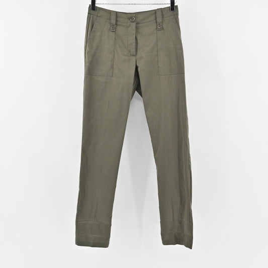 COTELAC Womens Pants Size 0 Olive Green Lightweight Casual Cotton Trouser Gorp