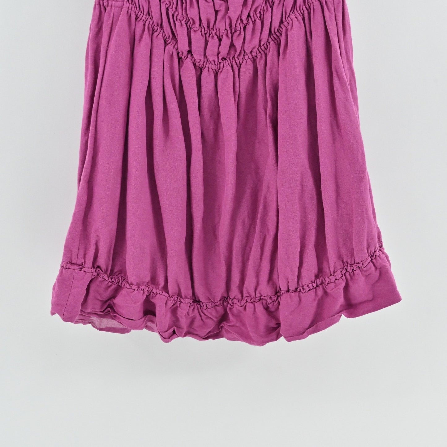 Anthropologie Smocked Waist Mini Dress Dress Size S Linen Tie Back Ruffle Mini