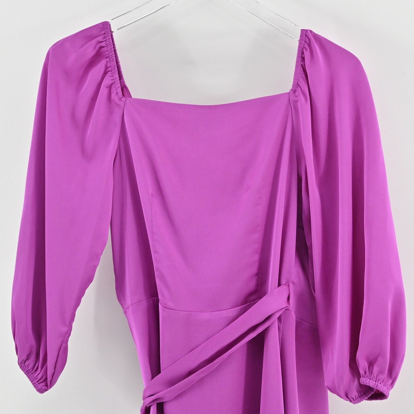 Ann Taylor Purple Wrap Midi Dress Size 0P Romantic Wedding Guest Lilac Feminine