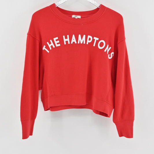 Joie Womens Caleigh Pima Cotton Sweatshirt Size S Red White The Hamptons Casual