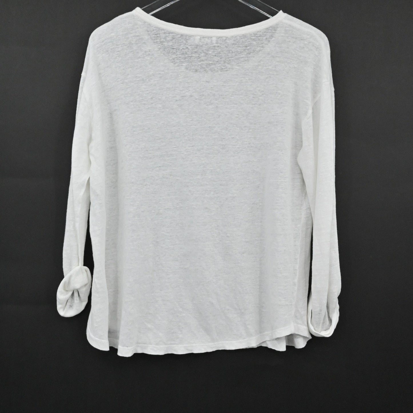 Vince Womens Slub Knit Long Sleeve Top Size M White Lightweight Casual Lagenlook
