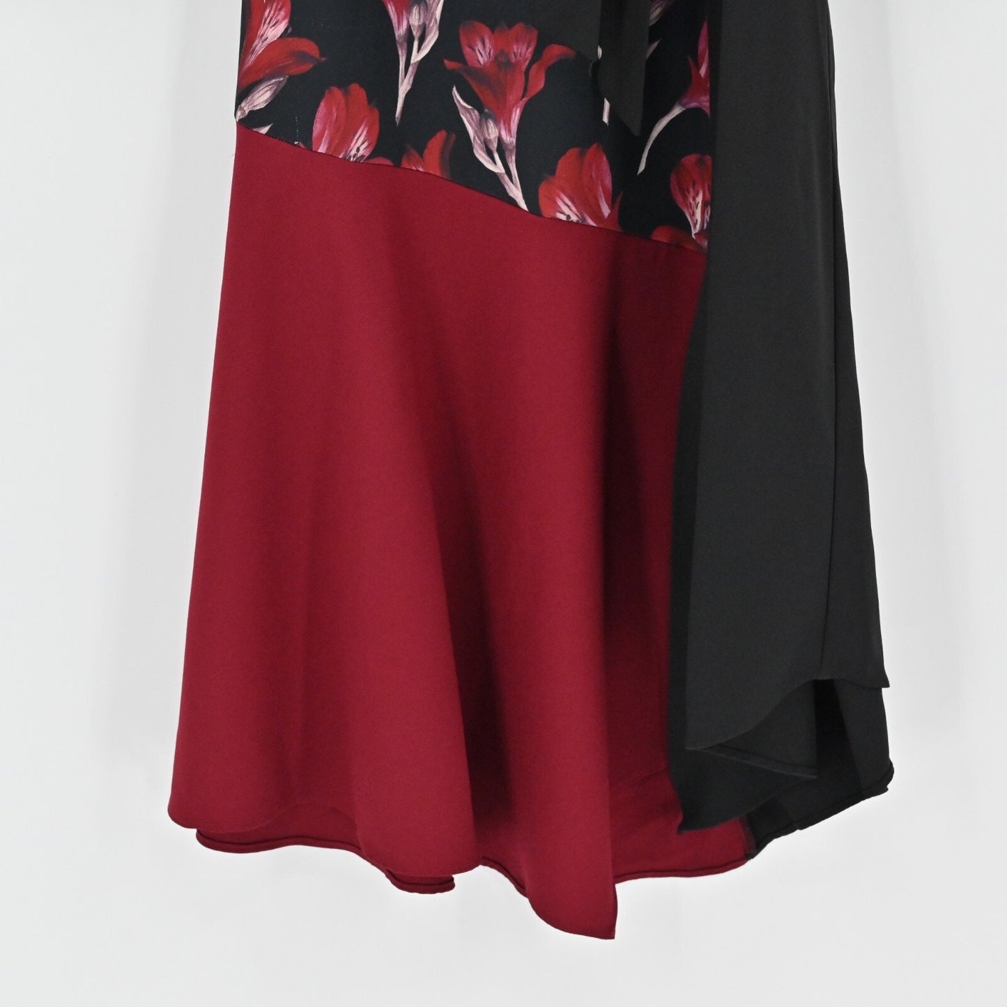 SLATE WILLOW Womens Anissa Wrap Dress Size XS Floral Colorblock Elegant Cocktail