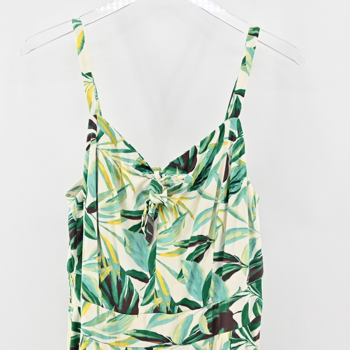 TORRID Romper Womens Size L Tropical Print Spaghetti Strap V Neck Ruffle Challis