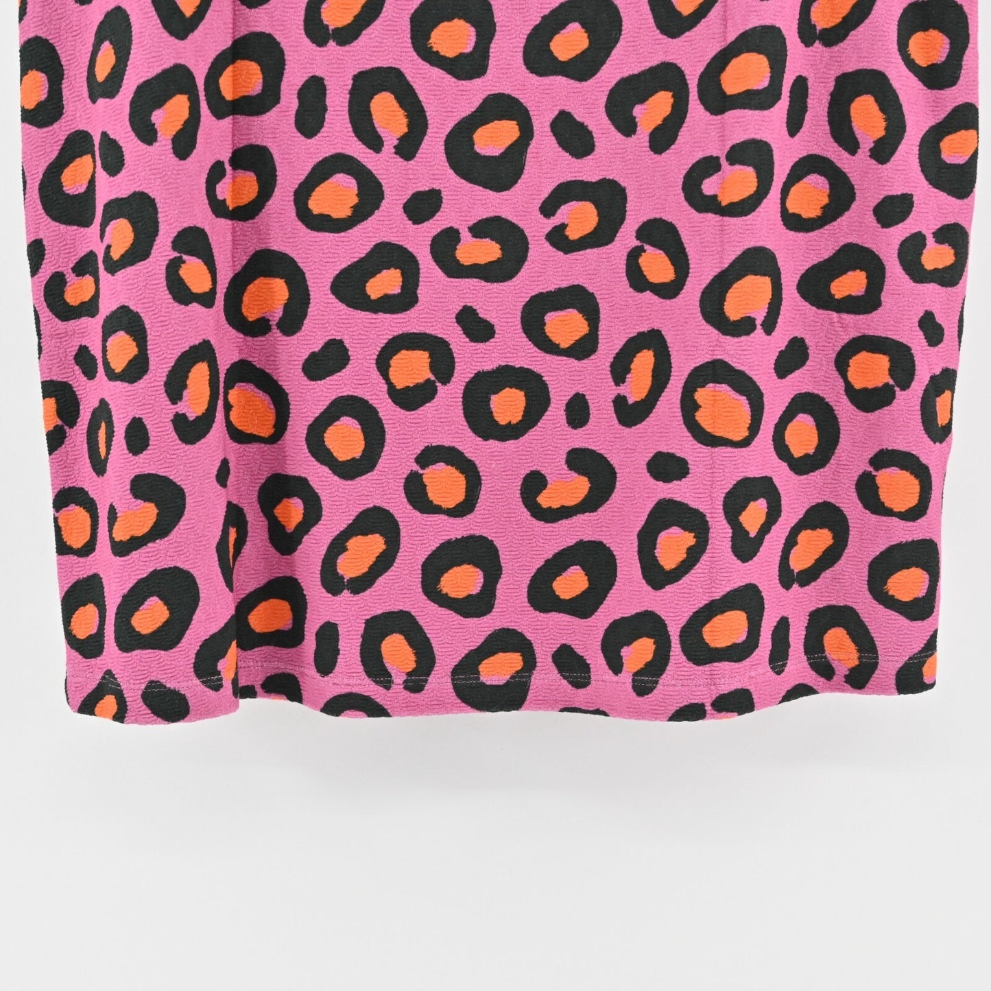 FARM RIO Animal Print Skirt Size L Anthropologie Halley Knit Mini Pink Stretch