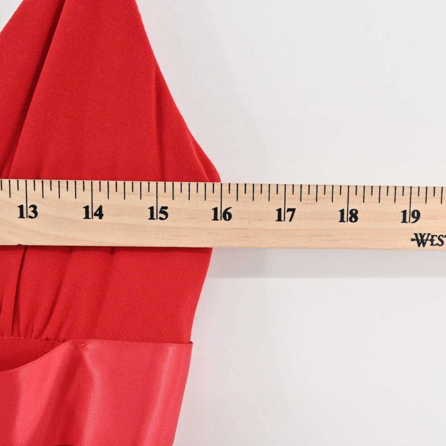 Vtg CACHE Dress Size 6 Red Babydoll Bow Flowy Ruffle Stretch Mini Sleeveless Y2k