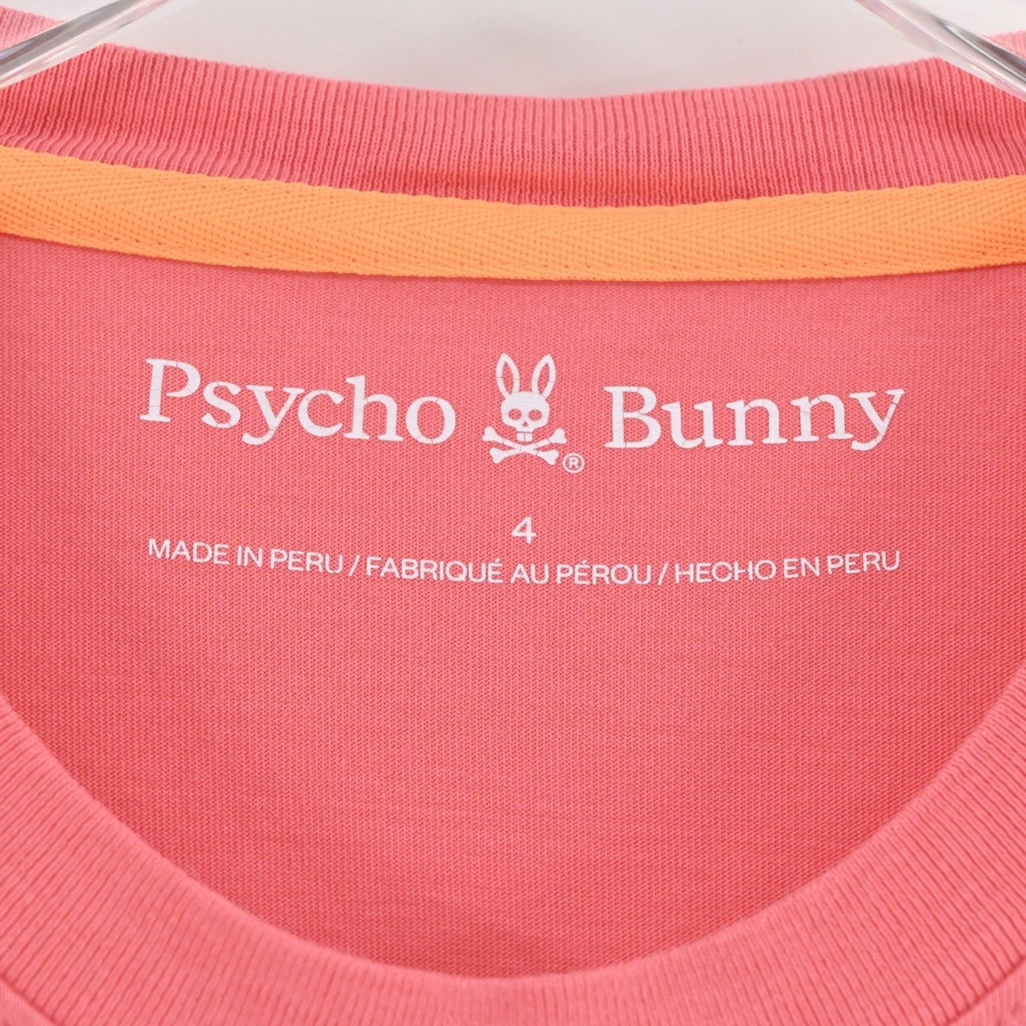Psycho Bunny Mens Serge Embroidered Graphic Tee Size S Pink Pima Cotton Shirt