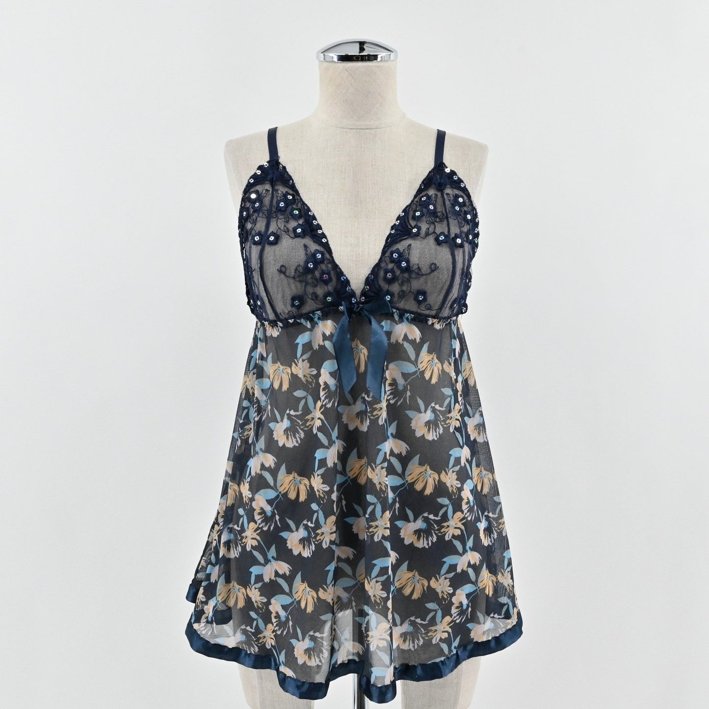 Carrie Amber Babydoll Lace Top Size S Dark Romantic Fairygrunge Floral Sheer Y2k