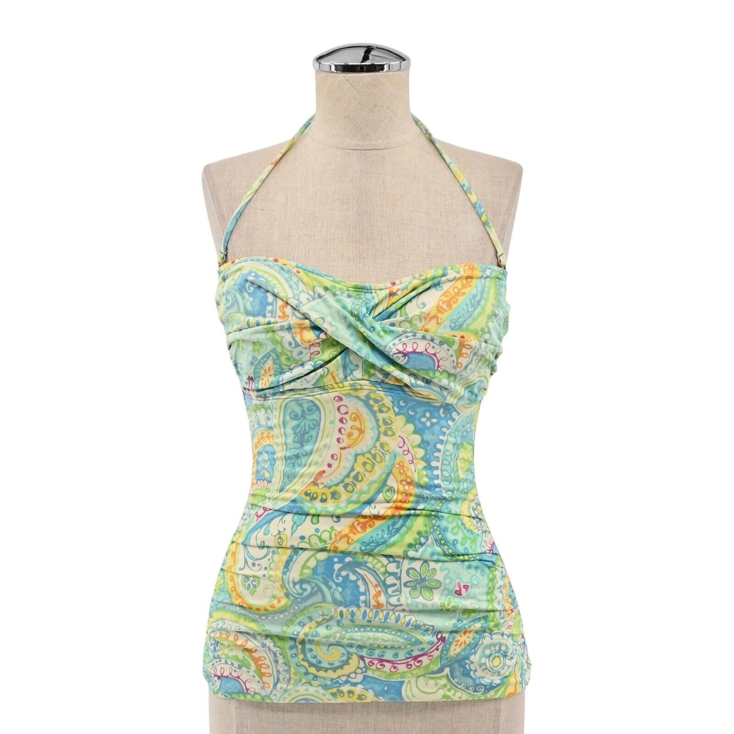 LRL Womens Size S Paisley Print Tankini Swimsuit Top Multicolor RALPH LAUREN