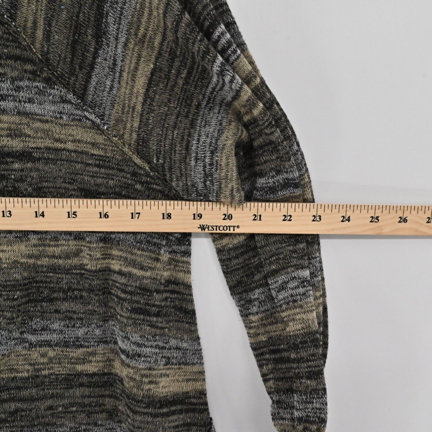 FREE PEOPLE Top Womens Size XS Black Brown Space Dye Stripe Oversized Knit USA