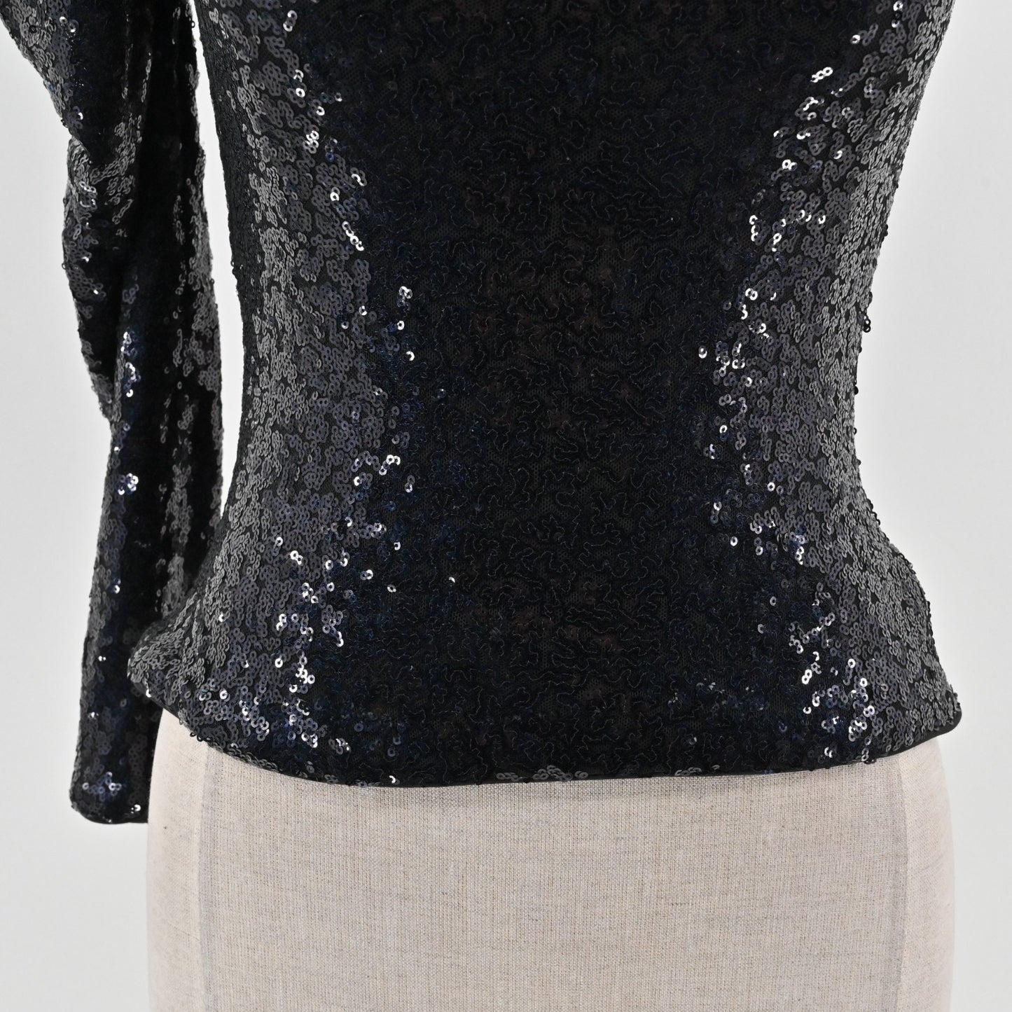 Lovers and Friends Womens Shaline Black Sequin Top Size XS One Shoulder Blouse