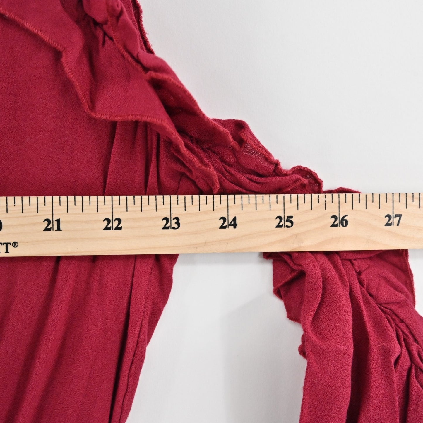 IRO Womens Hanie Cold Shoulder Dress Size 42 XL Red Ruffle Long Sleeve Mini NEW