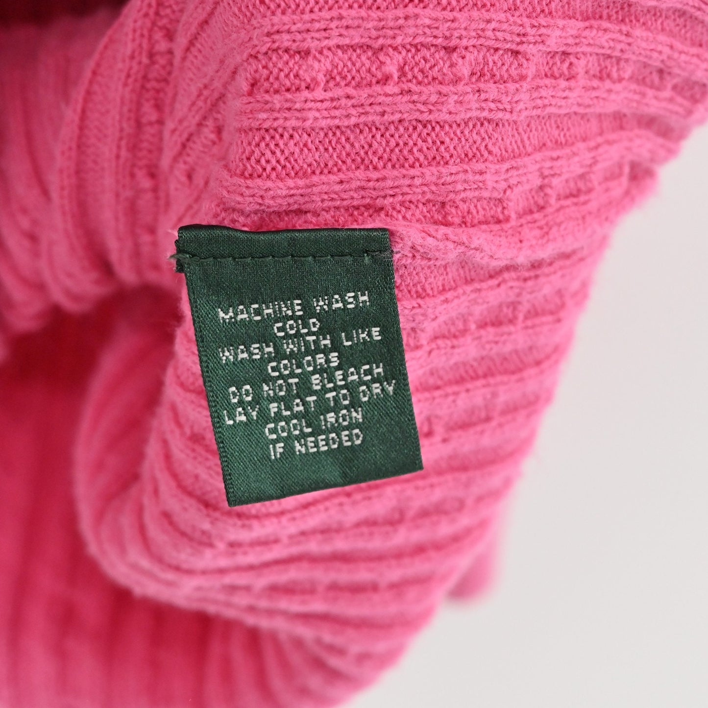 Ralph Lauren Womens Zip Cardigan Sweater Size L Pink Cable Knit Cotton Metallic