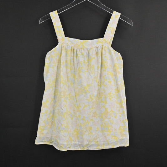 THE NINES BY HATCH Top Womens Size XS Maternity Yellow Floral Sleeveless Tank