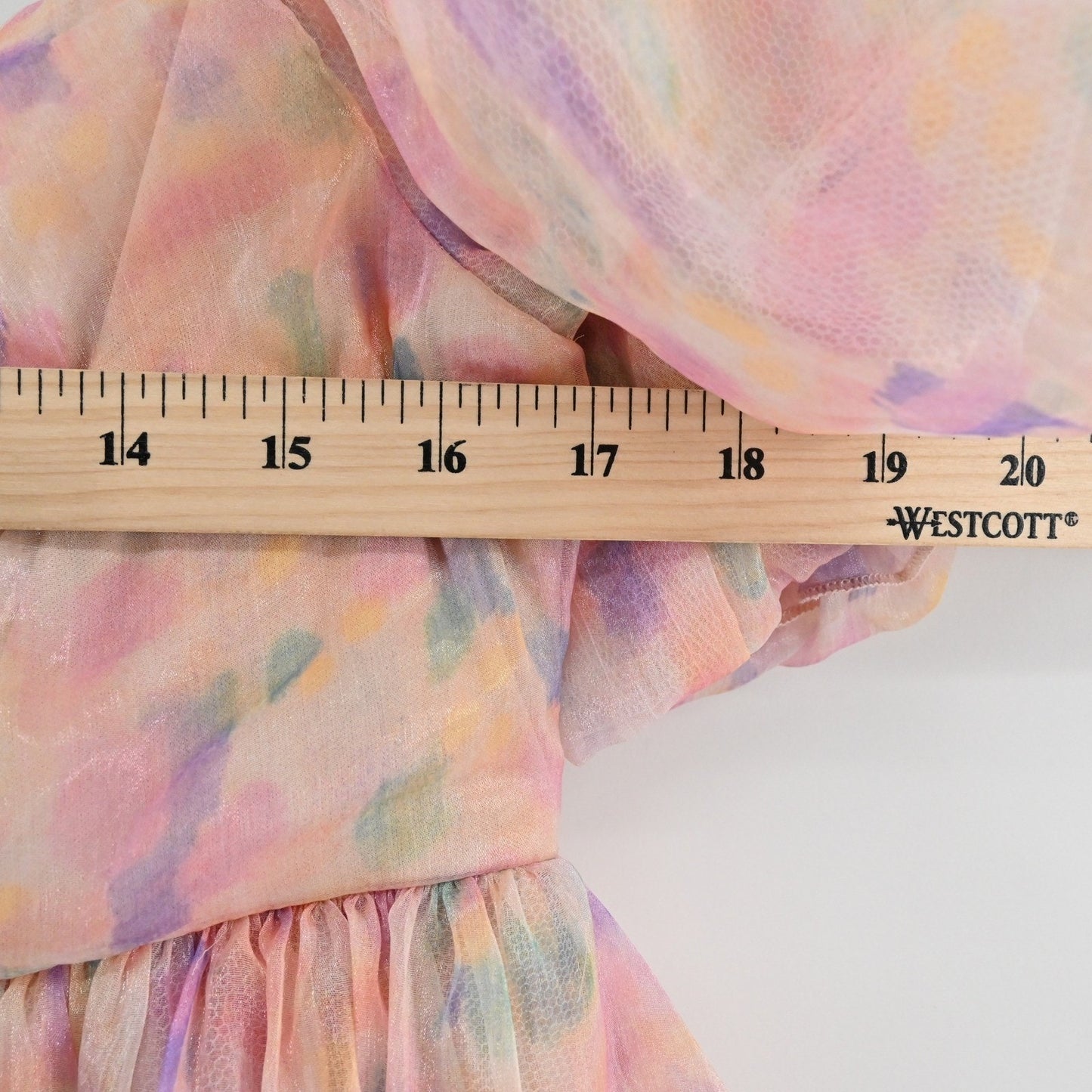 Maya Puff Sleeve Organza Mini Dress Size 8 Pastel Multi Floral Tiered Fairycore