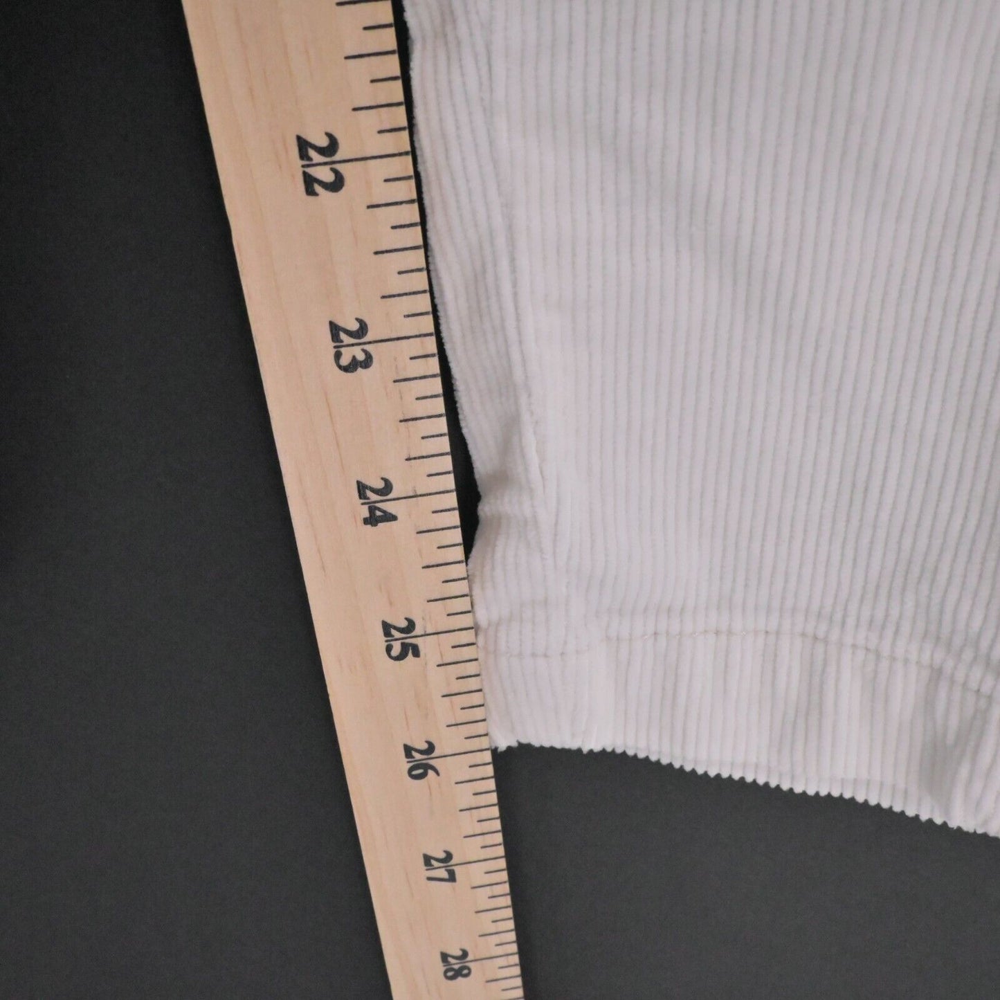 ANTHROPOLOGIE Pants Womens Size 25 Pilcro White Corduroy Slim Pocket Zip Ankle
