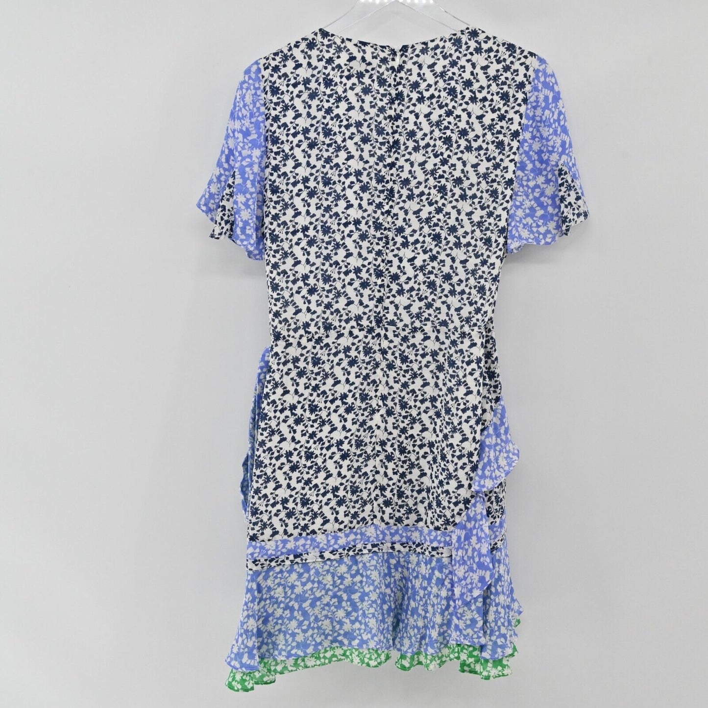 TAYNA TAYLOR Dress Womens Size 8 Bianka Revolve Belted Wrap Floral Ruffle Silk