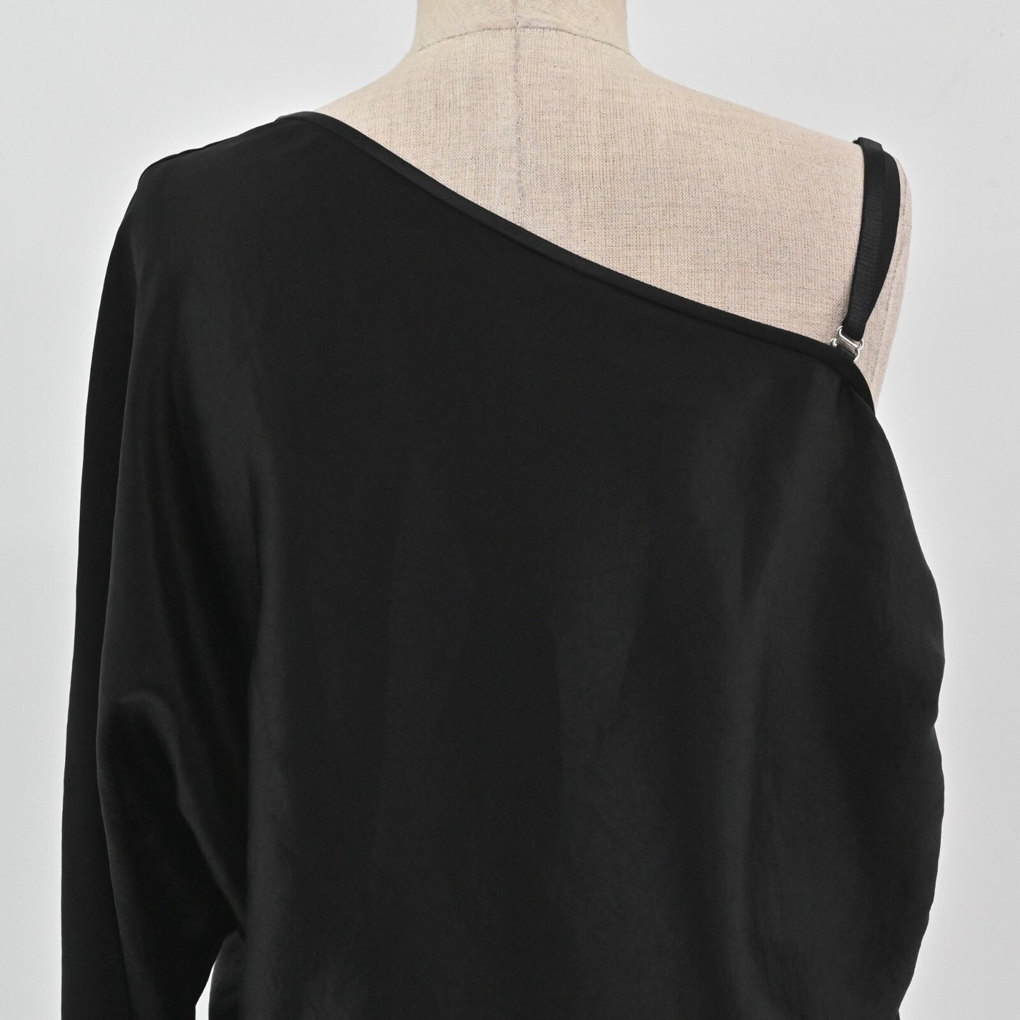 T ALEXANDER WANG Ruched Womens Top Size 4 Black Satin Dark Romantic One Sleeve