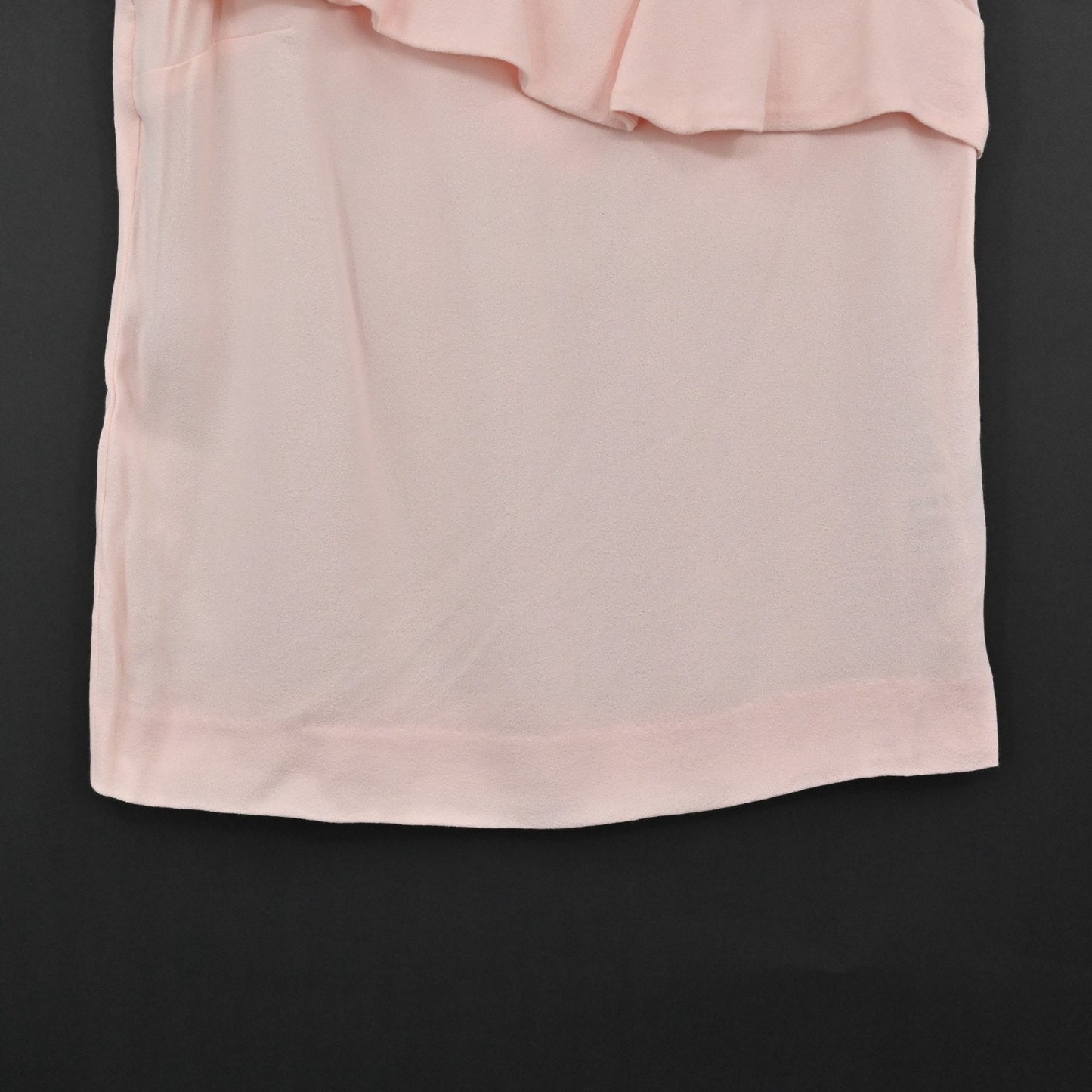 MAJE Womens Lorena Pink Ruffle Top Size S Sleeveless Coquette Black Buttons NEW
