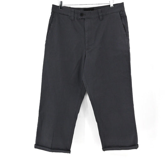 New ROLLAS Lazy Boy Pants Mens Size 34 Ink Drill Dark Grey Wide Leg Cuffed Retro